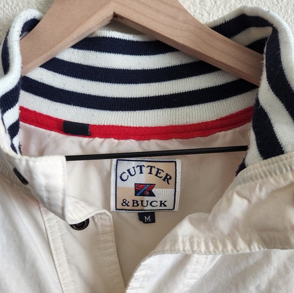 VINTAGE Cutter & Buck Golf Winbreaker Ivory/Navy - Picture 4 of 9